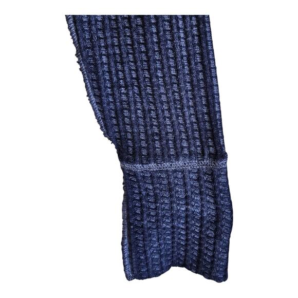 FREE PEOPLE WE THE FREE XS Top Moonlit Surf Draped Waffle Knit Long Sleeve 44" - Picture 4 of 8